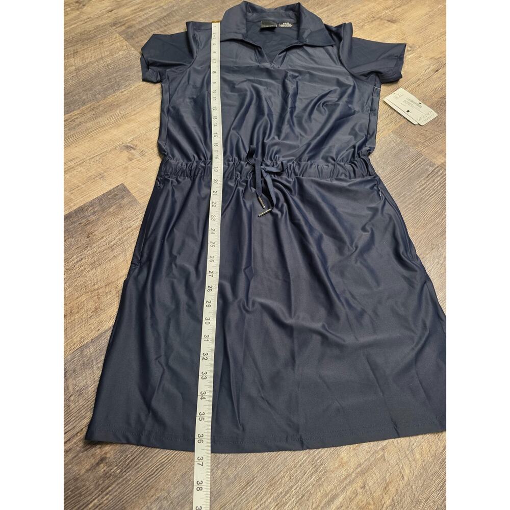 Spyder Size S Navy Blue Activewear Dress Collared Drawstring Pockets NWT - Picture 4 of 9